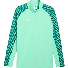 Puma TEAMLIGA26 Training 1/4 Zip Erkek Futbol Antrenman Uzun Kollu Tişört 65972480 Yeşil