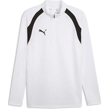 Puma TEAMFINAL26 Training 1/4 Zip Erkek Futbol Antrenman Uzun Kollu Tişört 65967904 Beyaz