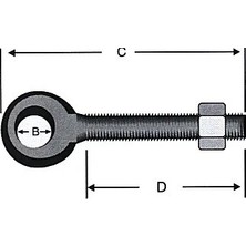 Delikli, Gözlü Civata M10 - 50 Adet
