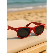 Pileli Store Kids Kırmızı Güneş Gözlüğü Klipsli Çerçeve Uv 400 Korumalı Ce Belgeli