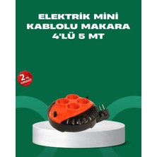 Epilons 5 Metre Kablolu 4’lü Kırmızı Priz Makara