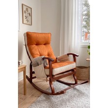 Reyo Venedik Sallanan Sandalye, Tv Koltuğu, Baba Koltuğu, Kitap Okuma Koltuğu Ceviz Ahşap, Kiremit Krem