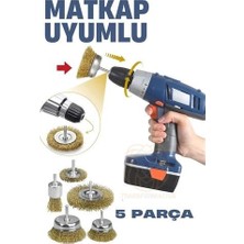 Epilons Matkap Uyumlu Saçaklı Pimli Tel Fıça Fırça Seti 1/4 İnç