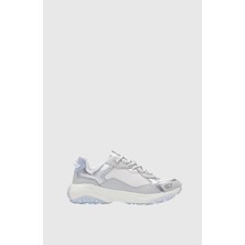 Hugo Kadın Marka Logolu Bağcıklı Kaydırmaz Tabanlı Günlük Mavi-Gri Sneaker 50516936-453