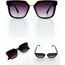 Pileli Store Lena Kadın Güneş Gözlüğü Gold Üst - Siyah Çerçeve Orta Boy Uv 400 Korumalı Ce Sertifikalı Güneş