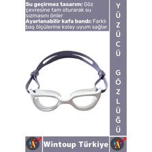 Wintoup #gözlük Ergonomik Konforlu Silikon Su Geçirmez Buğu Önleyen Ayarlanabilir Deniz Havuz Yüzücü Gözlüğü