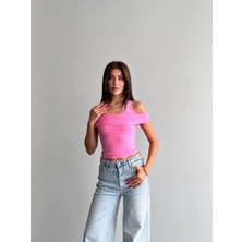 Shopping Shop İçi Kendinden Atlet Madonna Bluz PEMBE