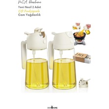 PremiumPort 2'li 550ML Çift Fonksiyonlu Cam Yağdanlık Seti, Pratik ve Şık Tasarım