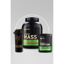 Optimum Nutrition Serious Mass Çilek Aromalı 2.73 8 Servis-On Creatine Aromasız 317G 93 Servis 2'li Set