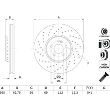 Bosch Fren Dıskı On Mercedes W205 W213 C257 C238 X253 C253