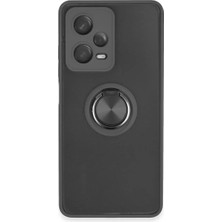 TeknoKapsül Redmi Note 12 5g Kılıf Montreal Yüzüklü Silikon Kapak - Siyah