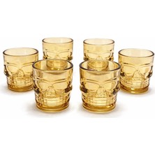 Livenda 6'lı Kurukafa Sepya Cam Shot Bardağı Seti