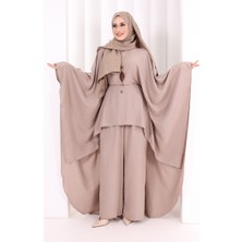 Bym Fashion Kolyeli Tunik Pantolon Takım 8026 Vizon
