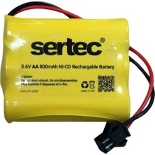 TeknoKapsül Sertec 3.6V 3S1P Aa 800 Mah Kablo + Si̇yah Konnektörlü Oyuncak Pi̇li̇