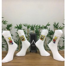 Aygan Store Bart Simpsons & Sunger Bob Desenli Renkli 2 Çift Spor Çorap