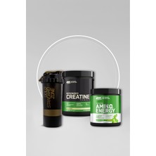 Optimum Nutrition Creatine Aromasız 317G 93 Servis-On Amino Energy Limon & Lime 270G 30 Servis 2'li Set