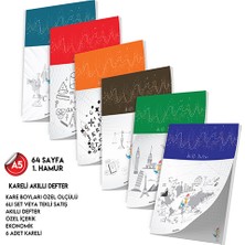 İnformal Yayınları Kareli Not defteri 64 Sayfa Akıllı Defter Seti 6lı A5 Tam Beyaz