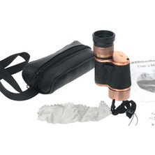 TeknoKapsül 6X24 Baıgısh, Askeri Tarzi Pirinç Deri Kaplamalı, Deri Çantalı Monocular Dürbün Princ