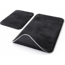 Halımax Yıkanabilir 2’li Banyo Paspas Seti Ultra Yumuşak Peluş 40X60 60X90 Ikili Banyo Halısı