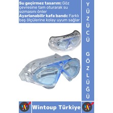 Wintoup #gözlük Çocuk Yetişkin Konforlu Su Geçirmez Buğu Önleyici Ayarlanabilir Kayış Şık Yüzücü Gözlüğü