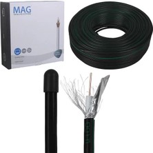 TeknoKapsül Mag Rg6/u6 Bakır Cu/cu 80 Tel Siyah Anten Kablosu (100 Metre)