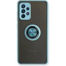 TeknoKapsül Galaxy A72 Kılıf Montreal Yüzüklü Silikon Kapak - Buz