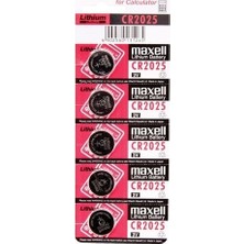 Maxell CR2025 3V 170 mAh Lityum Düğme Pil 5'li Paket Yüksek Performans Saat Pili