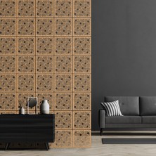 Makta ® Perde Paravan | Lazer Kesim Ahşap Sarkıt Seperatör, 4'lü Panel Levha Seti