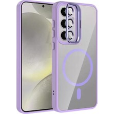 TeknoKapsül Galaxy S25 Remim Lensli Magsafe Standlı Kapak - Lila