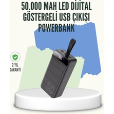 TeknoKapsül Yüksek Kapasiteli 50.000 Mah – Type-C, Lightning Micro USB Uyumlu, Çoklu