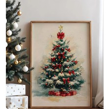 Voba Store Yılbaşı Ağacı Temalı Çerçeve Görünümlü Mdf Tablo -2