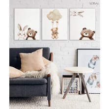 Voba Store 3 Parça Çocuk Odası Ayıcık Tablo Seti
