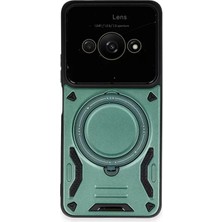 TeknoKapsül Poco C61 Kılıf Joy Lens Standlı Kapak - Koyu Yeşil