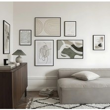 Voba Store Voba 6 Parça Büyük Boy Çerçeve Görünümlü Modern Mdf Tablo Seti /duvar Dekoru-Altılı