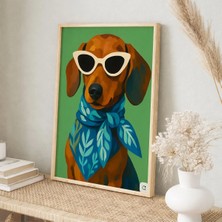 Voba Store Mizahi Köpek Temalı Çerçeve Görünümlü Mdf Tablo-75