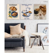 Voba Store 3 Parça Mutfak Için Mdf Tablo Seti