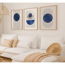 Voba Store 3 Parça Bohem Çerçeve Görünümlü Mdf Tablo Seti 95-Bej