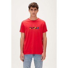 Bad Bear Erkek Kırmızı T-Shirt Retro Colors Kırmızı Erkek Baskılı Tişört
