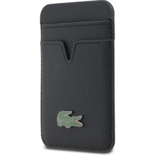 Lacoste Orjinal Lisanslı 2 Hazneli Pu Pike Desenli Ikonik Timsah Logolu Magnetik Kartlık Lacivert