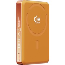 Lenyes PW1018D 35W Dijital LED Göstergeli Qi2 Teknolojili Wireless Powerbank 25W 10000MAH Turuncu