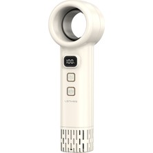 Lenyes LHF21 Dijital LED Göstergeli Yüksek Hızlı Portatif Soğutucu El Fanı Beyaz