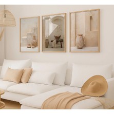 Voba Store 3 Parça Çerçeve Görünümlü Vazo Temalı Mdf Tablo Seti 91-1