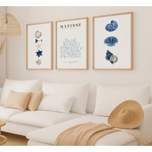 Voba Store 3 Parça Minimalist Matisse Mdf Çerçeve Görünümlü Tablo Seti -63