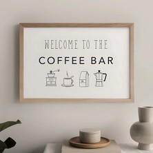 Voba Store Voba Kahve Yazılı Çerçeve Görünümlü Mutfak Tablosu/ Büyük Boy / Kahve Köşesi