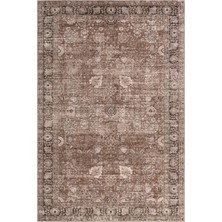 Halımax Atelier 501 Brown Taupe Eskitme Vintage Halı Etnik Otantik Yıkanabilir Klasik Salon Oturma Odası Halısı