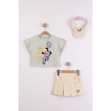 Joy Kids Kız Çocuk Tenis Şapkalı Rahat Takım (3-6yaş) (Suyeşili)