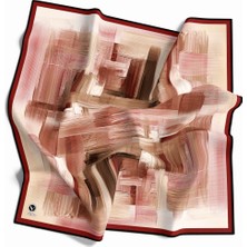 Violla Kristal Fırça Efekti Desenli Bordo Renkli 90X90 Eşarp (Ipek Içermez) Kenar Dikiş Şekli El Dikişli