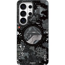 Galaxy S26 Ultra Uyumlu Kılıf M-Safe Şarj Özellikli Youngkit Camouflage Sykell Serisi Kapak Siyah
