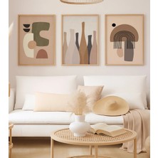 Voba Store Çerçeve Görünümlü Vazo Temalı Dekoratif Mdf Tablo Seti -149