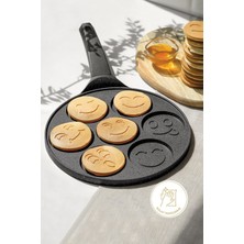 PremiumPort Siyah Alüminyum Döküm Krep Tavası 27 Cm, Dayanıklı ve Şık Tasarım